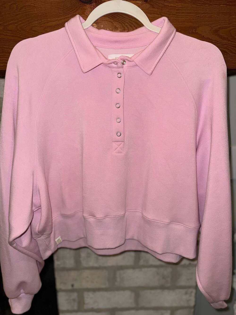 Simply Southern Pink Gigi Collared Pullover Sweatshirt  Size S